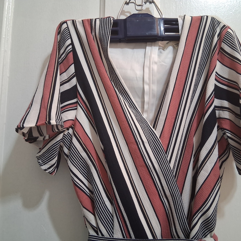 Monteau Pink and Black Striped Jumpsuit - Picture 9 of 10